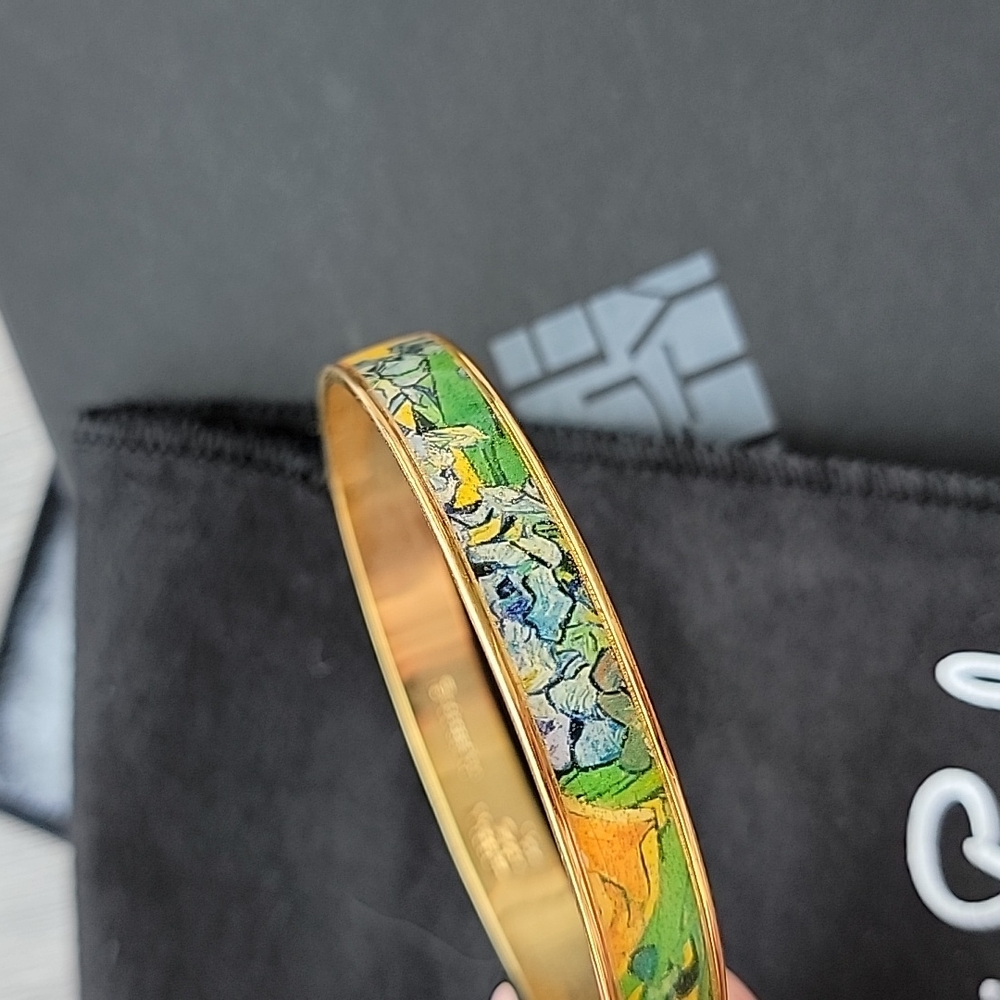 Getty Erwin Pearl Van Gogh Irises Enamel bracelet